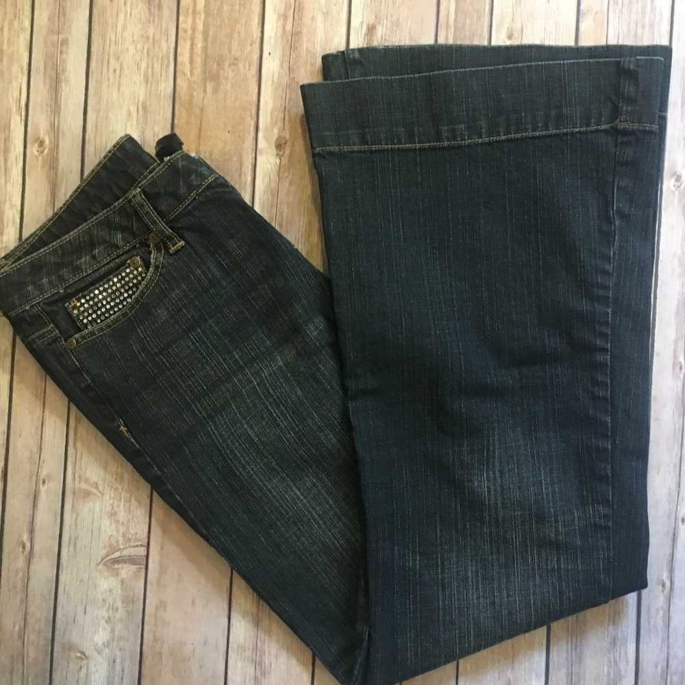 Bisou Bisou Denim Jeans Studded Pockets